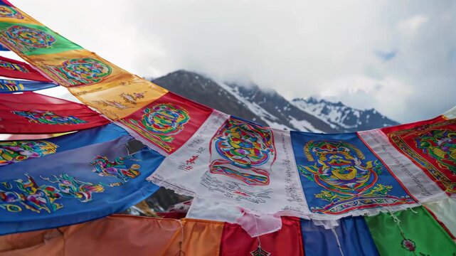 Tibetan prayer flags natural scenery material prayer flags