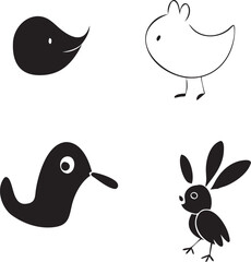 set of funny birds