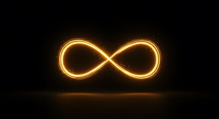 Glowing Infinity Symbol Shines Brightly on Dark Background