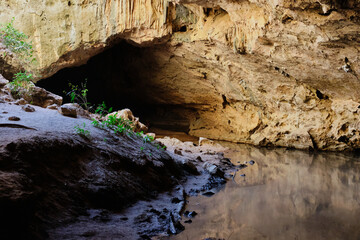 The Tunnel Creek Walk goes through a naturally formed tunnel carved over millions of years by fast flowing wet-season water - Wunaamin Miliwundi Ranges, WA, Australia