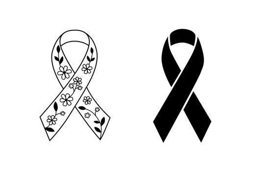 Set of ribbons symbols on white background, symbol of fight against cancer. Banner template for World Day of Fight Against hiv, awareness and support of people with cancer and their families. - Powered by Adobe