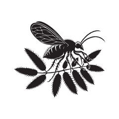 Detailed Aphid Silhouette Vector Design