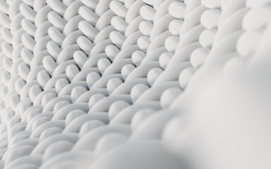 Obraz premium White wave cloth with microscopic detail, 3d rendering.