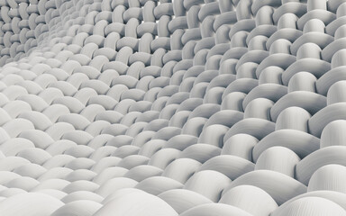 White wave cloth with microscopic detail, 3d rendering.