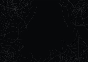 spiderweb illustration with copy space on black background