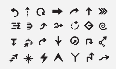 Versatile Collection of Vector Arrows Curved, Straight vector graphic design