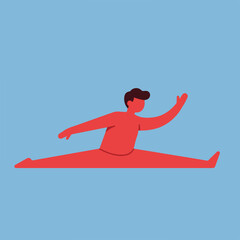 Fototapeta premium Person doing splits in an undefined location