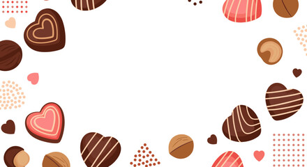 Delicious chocolate heart candies and nuts, perfect for Valentine's Day or special treats