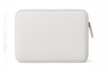 White tablet case closed, resting on transparent background, highlighting product design potential