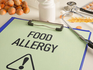 Food allergy is shown using the text as medical concept