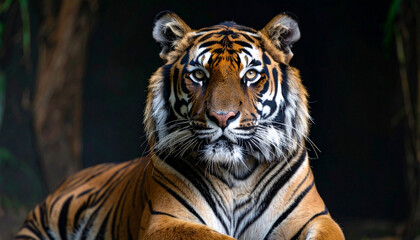 Fototapeta premium Sumatran Tiger Resting in Forest
