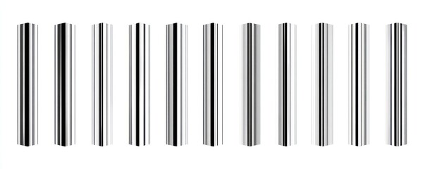 Array of chrome cylinders on white