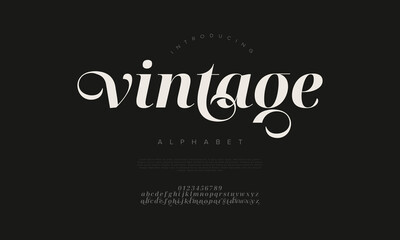 Vintage Decorative Serif Alphabet Font with Elegant Classic Style