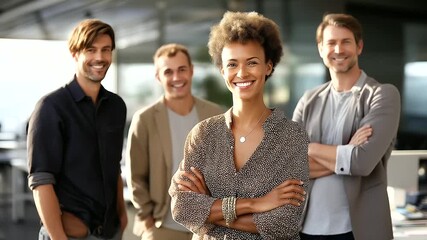 Office setting with diverse colleagues collaborating in a bright space representing teamwork, diversity, innovation, communication, productivity, creativity - Powered by Adobe