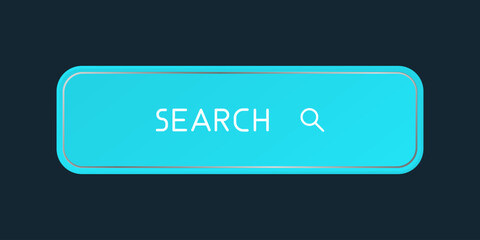 Blue CTA button with text: Search and magnifier icon.