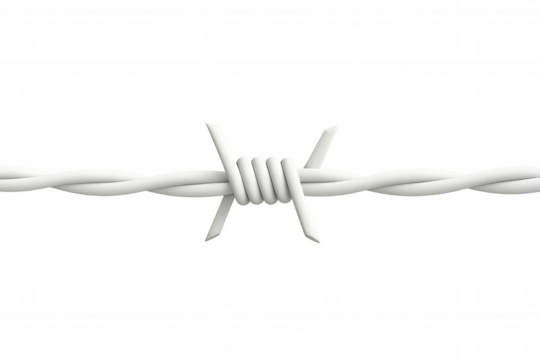 Metallic barbed wire stretching across transparent surface, symbolizing defensive perimeter and restricted access