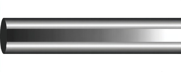 Obraz premium Metallic cylinder with gradient, light to dark sheen along its length. Horizontal orientation