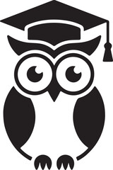 Owl with a Graduation Cap Silhouette