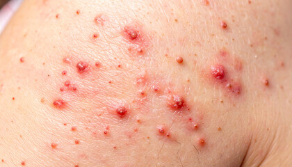Fototapeta premium Skin inflammation with red bumps