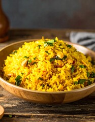 Bowl of yellow rice dish