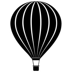 Obraz premium Aerial adventure hot air balloon illustration, black silhouette vector for commercial use 