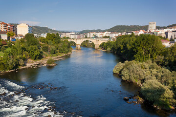 Roman bridge in Ourense, Galicia, Spain