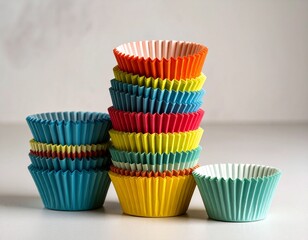 Colorful Cupcake Liners Stacked High