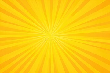 Fototapeta premium Radiating sunshine yellow stripes emanate from a central point, creating a bright, energetic, and optimistic burst pattern