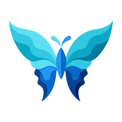 blue color butterfly vector illustration