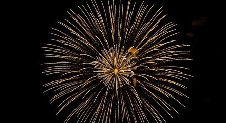 Golden ethereal burst illuminating the night sky with a celestial firework display