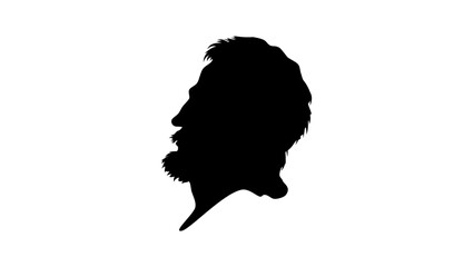 Aulus Gellius portrait, black isolated silhouette