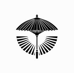 Chinese Umbrella Silhouette &ndash; Traditional Oil Paper Umbrella Vector