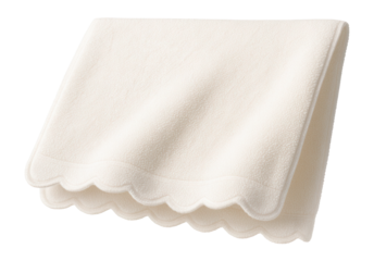 White towel with a scalloped edge