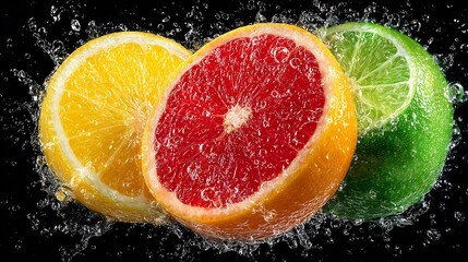 Citrus Splash: Vibrant Grapefruit, Orange, and Lime