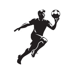 football players vector silhouette clip art logo design illustration. football tournament icon set collections. © MdBadal