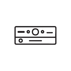 A line drawing of a server or network device.