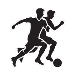 football players vector silhouette clip art logo design illustration. football tournament icon set collections.