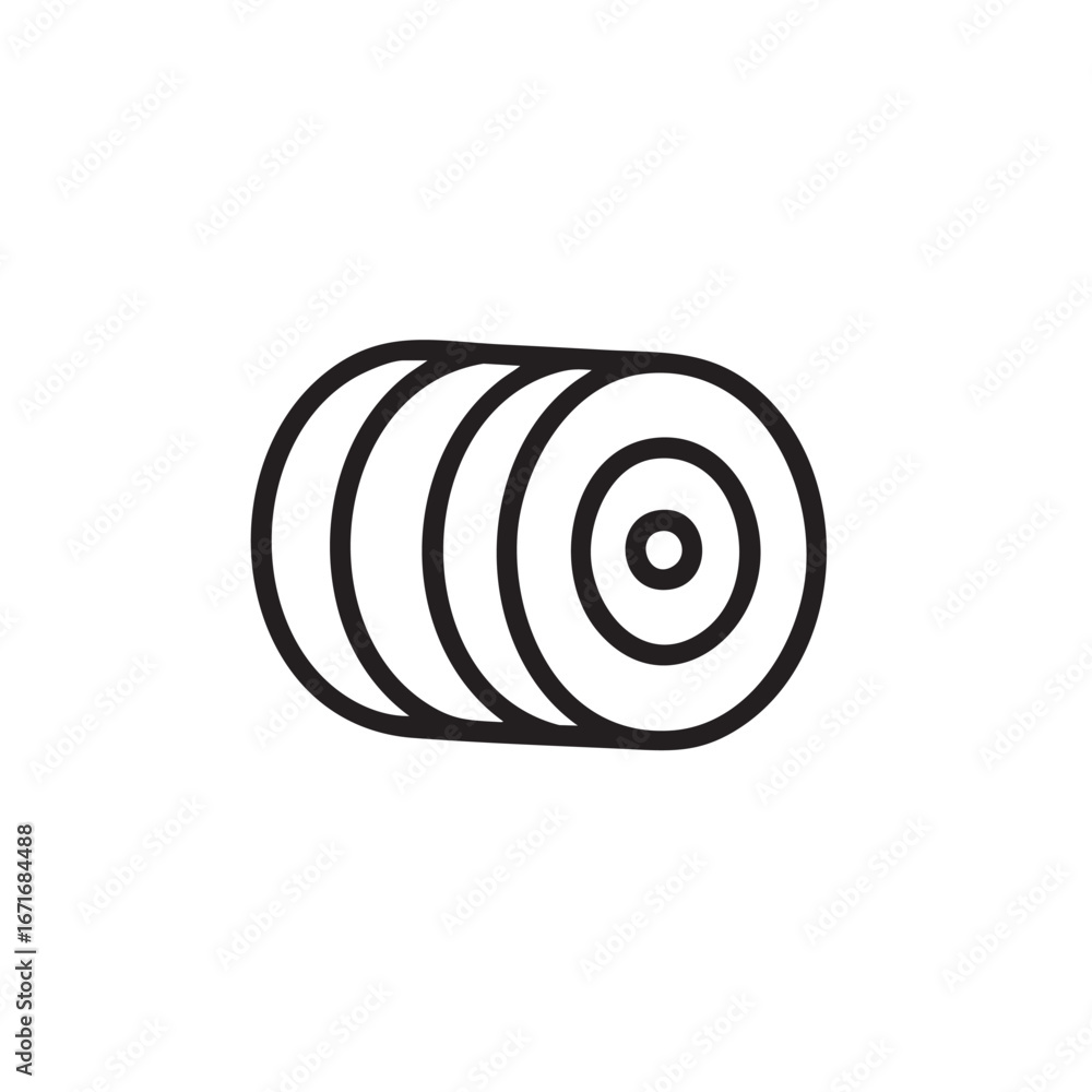 Poster a simple line drawing of a stack of gym weights.