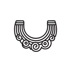 Fototapeta premium A simple line drawing of a horseshoe-shaped architectural arch.