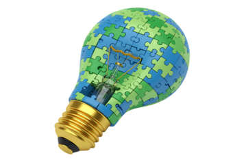 Light bulb isolated on white background representing idea and eco concept