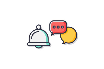 two icons notification bell with alert dot and notification