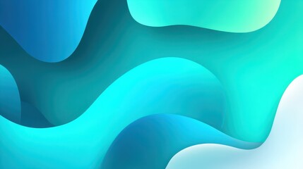 Abstract waves of blue and green fluid shapes creating a serene background for creative projects