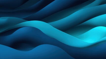 Obraz premium Abstract waves of blue and teal flowing seamlessly in a serene digital landscape