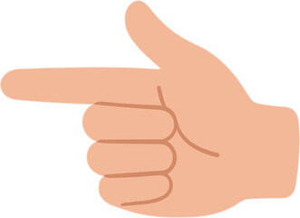 Flat Style Pointing Left Hand Human Body Part Gesture Illustration