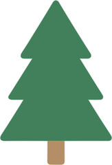 Fototapeta premium Simple Flat Evergreen Tree Icon for Christmas Holiday Season Decoration