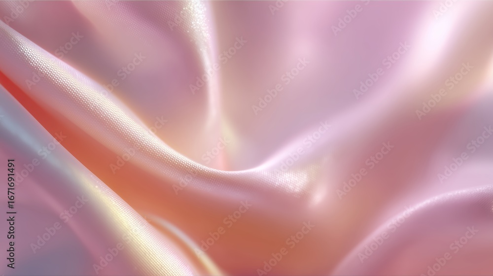 Aufkleber smooth pastel fabric drapes elegantly creating a soft textured surface with gentle light reflections