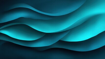 Fototapeta premium Abstract waves of teal and blue flowing smoothly, creating a serene and calming background design