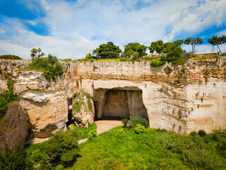 Neapolis Archaeological Park aerial panoramic view, Syracuse