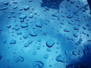 Water drop on glass - windshield rain.
