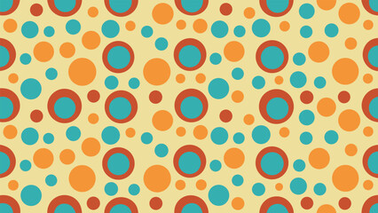 Vector seamless pattern of colorful geometric circles with a retro style for your wallpaper and textile design